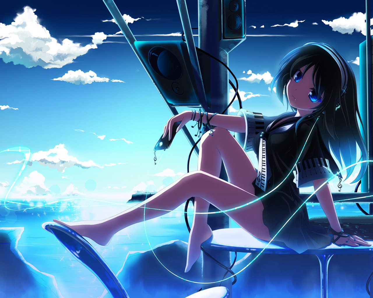 Free download Headphones Anime background ID:142307 hd 1280x1024 for PC