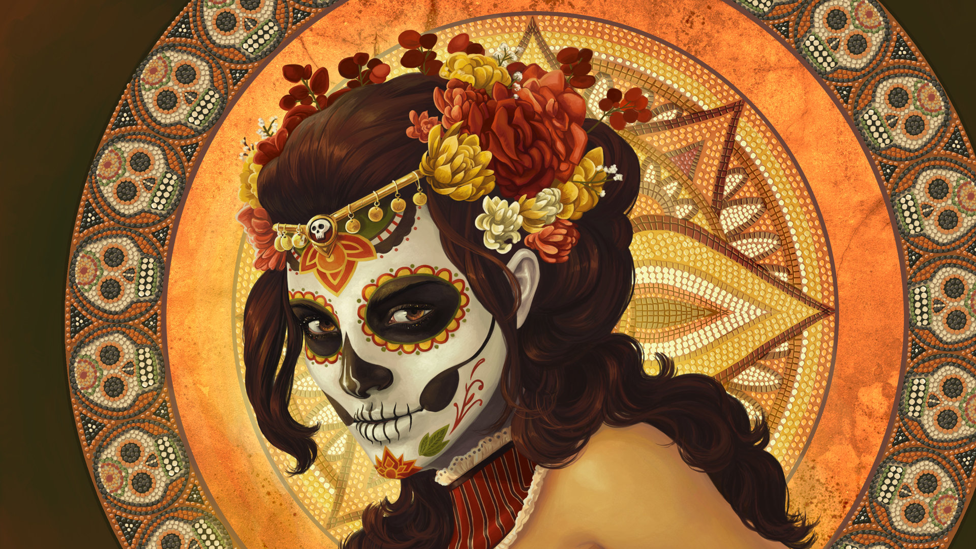Best Sugar Skull background ID:497607 for High Resolution full hd 1920x1080 computer