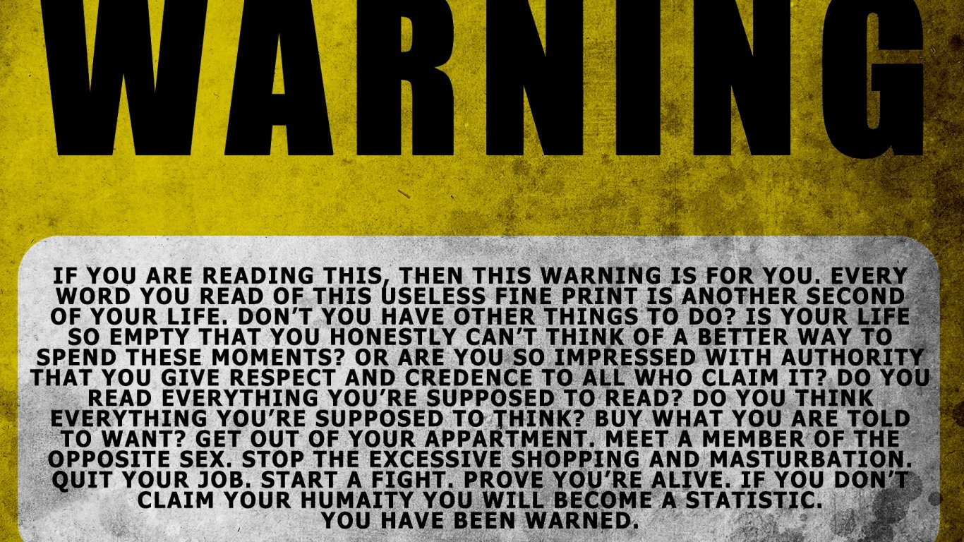 High resolution Warning 1366x768 laptop wallpaper ID:433428 for computer