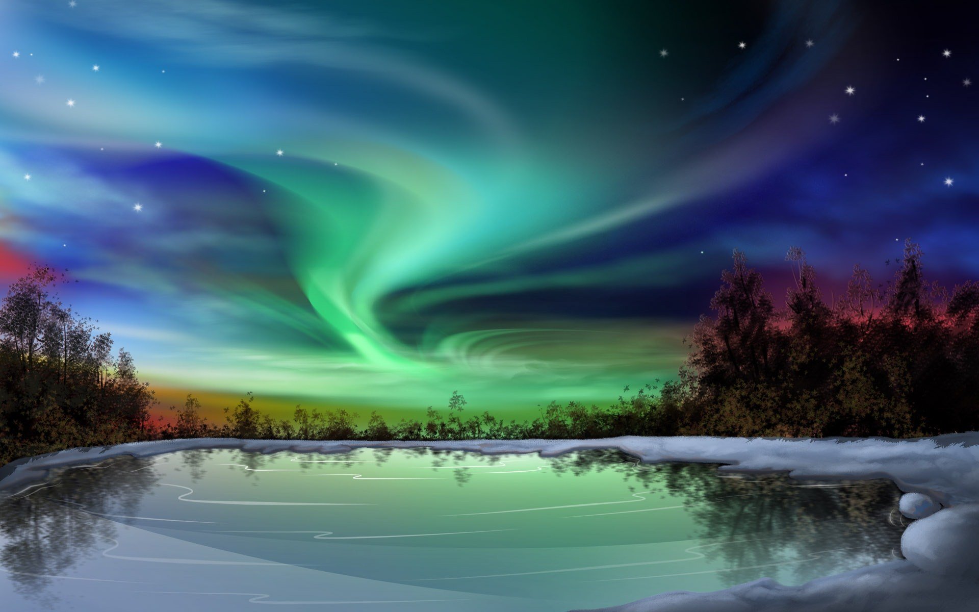 Free download Aurora Borealis background ID:283396 hd 1920x1200 for PC