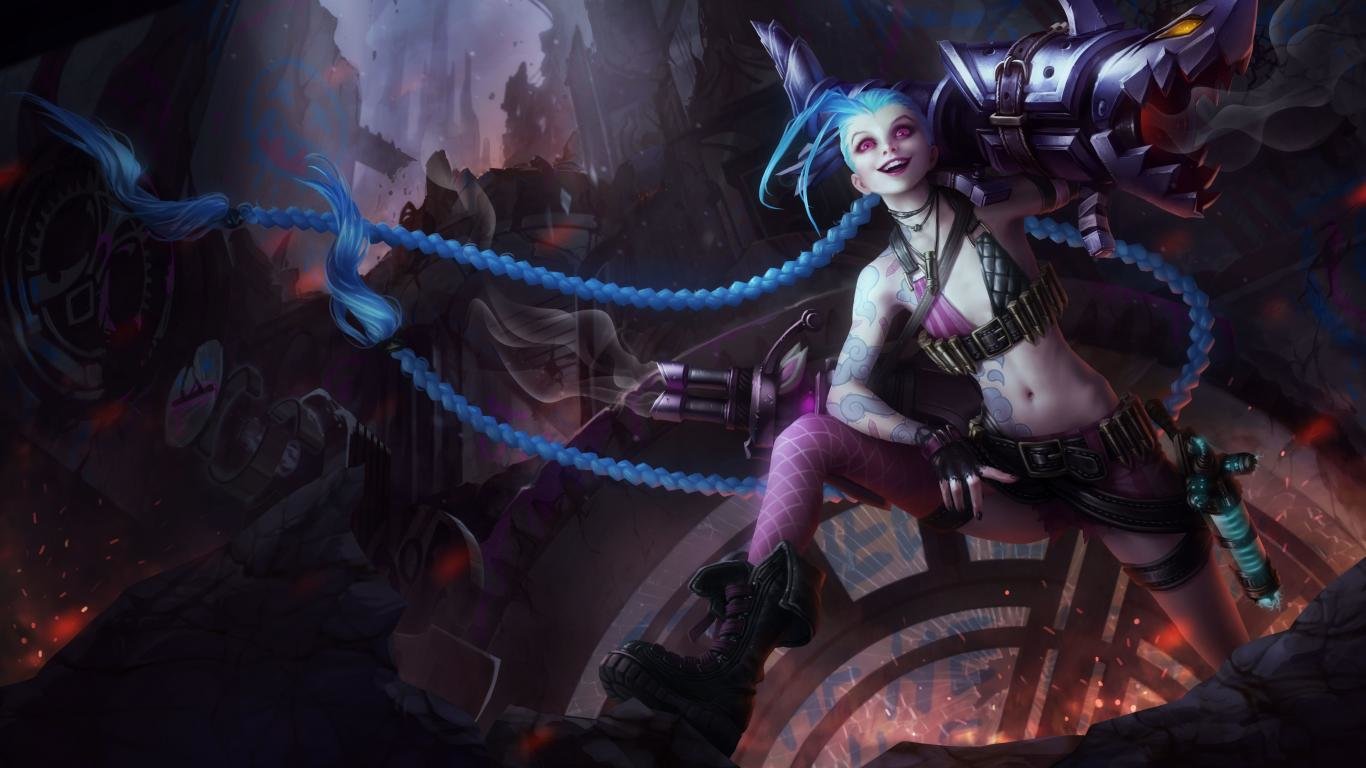 Awesome Jinx (League Of Legends) free wallpaper ID:171243 for 1366x768 laptop PC
