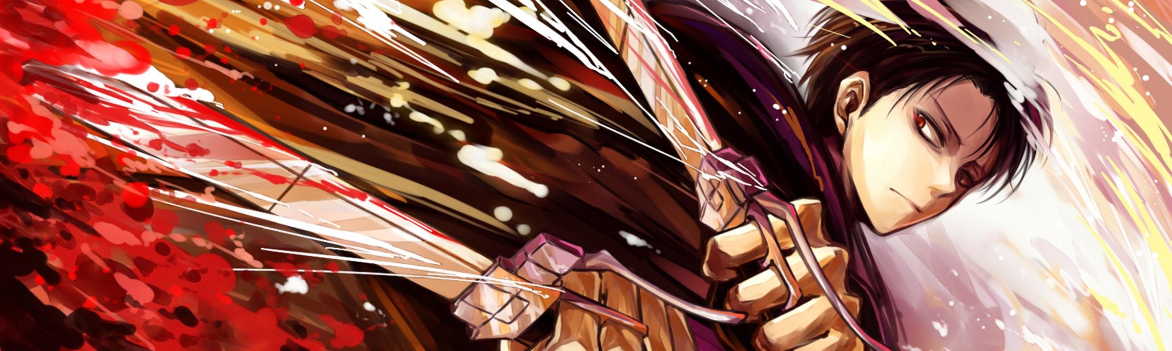 Download dual monitor 2400x720 Levi Ackerman PC background ID:206284 for free