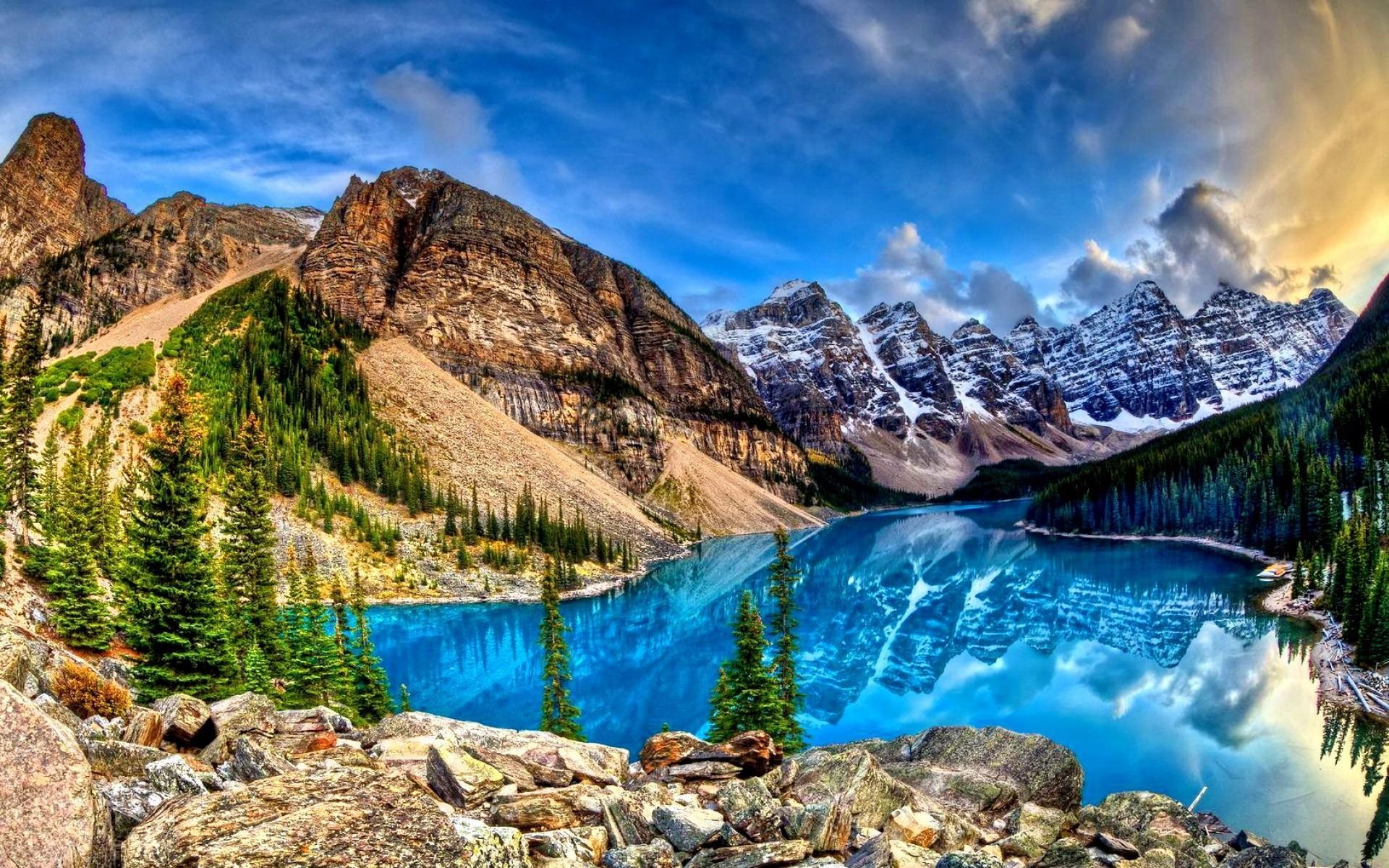 Download hd 1920x1200 Moraine Lake desktop background ID:128740 for free