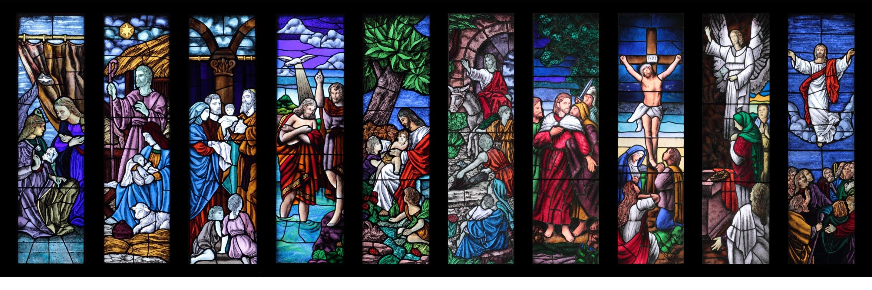 High resolution Stained Glass dual screen 2880x960 wallpaper ID:169522 for computer