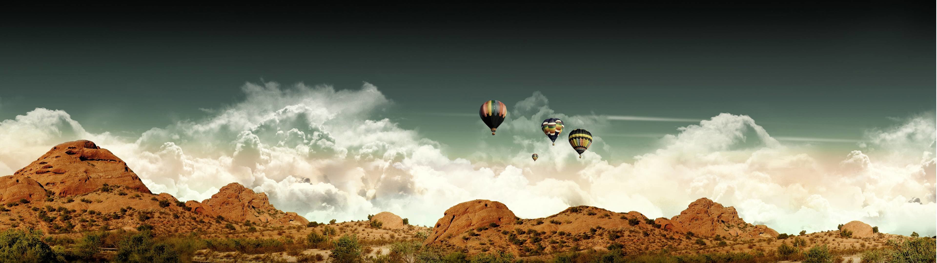Download dual screen 1920x1080 Hot Air Balloon PC wallpaper ID:478380 for free