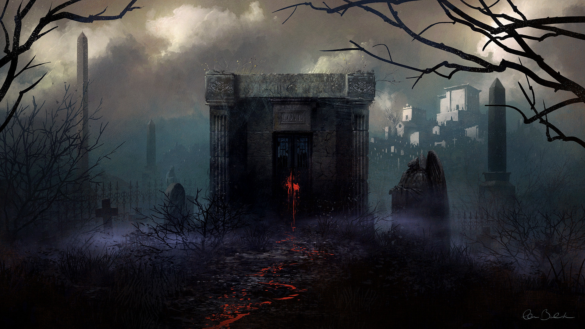 Awesome Dark cemetery free background ID:318795 for full hd PC