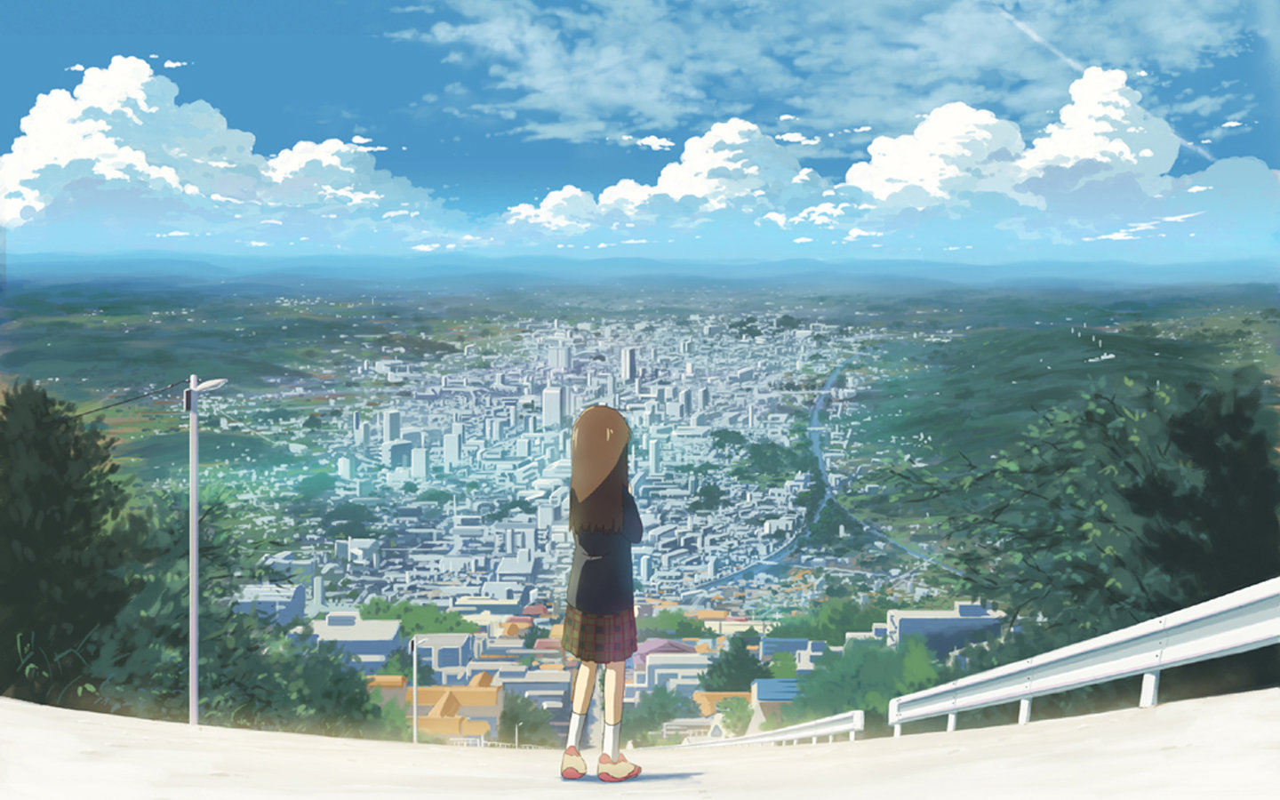 Free Anime city high quality background ID:118688 for hd 1440x900 computer