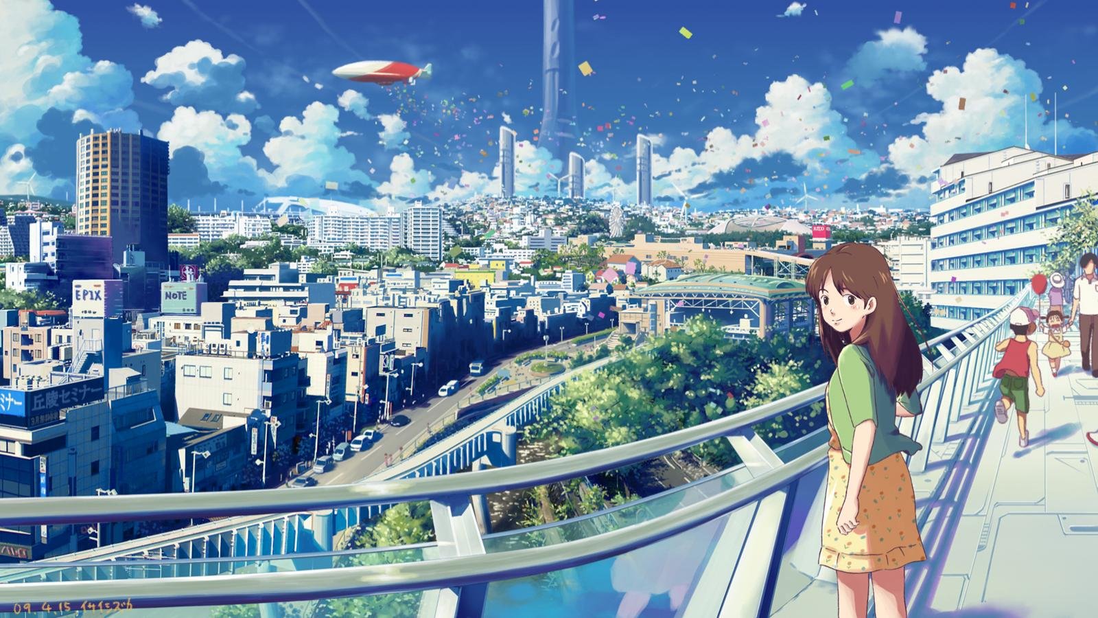 Download hd 1600x900 Anime city computer wallpaper ID:118694 for free