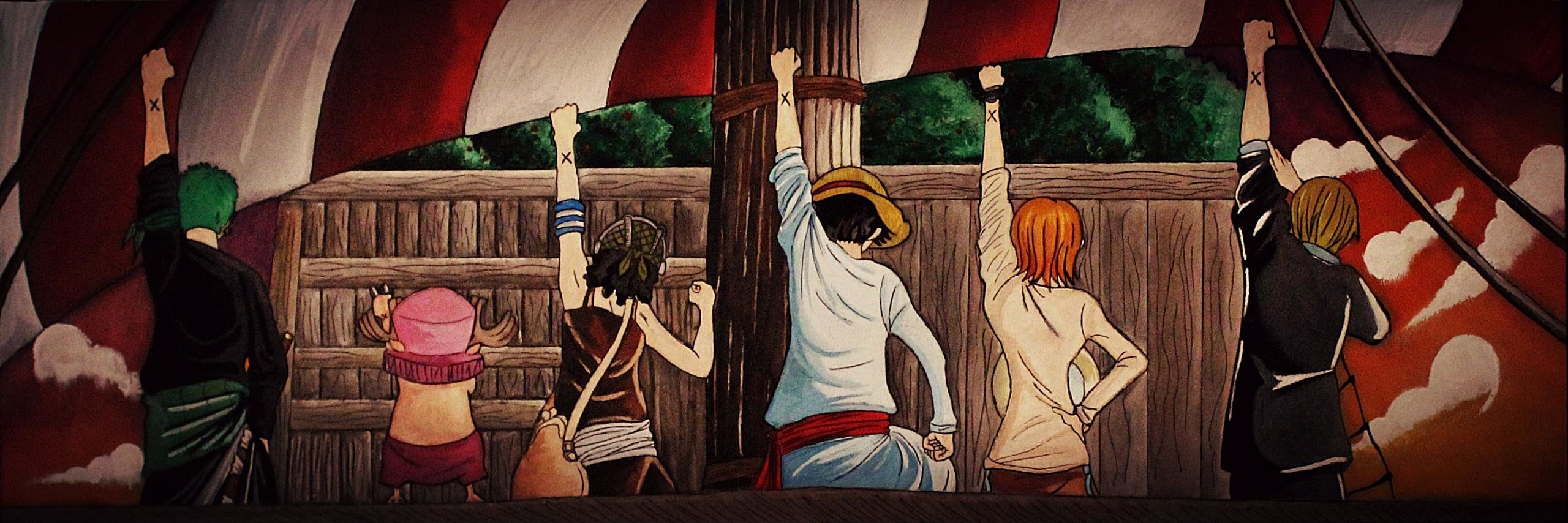 High resolution One Piece dual screen 2560x854 background ID:314326 for PC