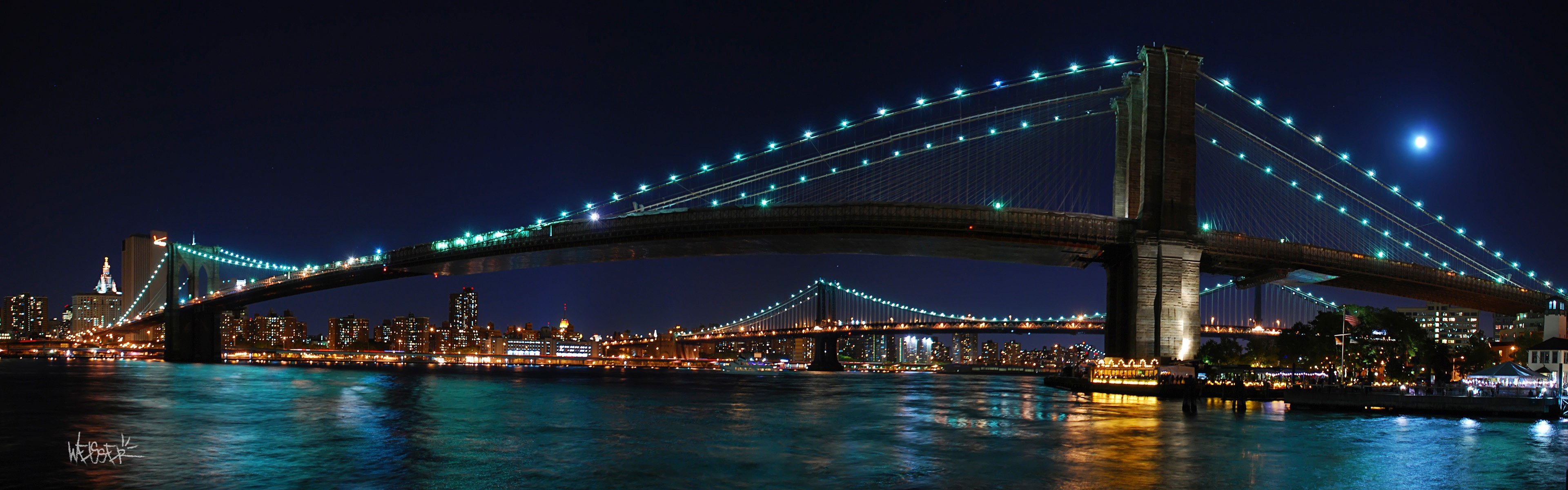 Awesome Brooklyn Bridge free background ID:478614 for dual screen 3840x1200 desktop