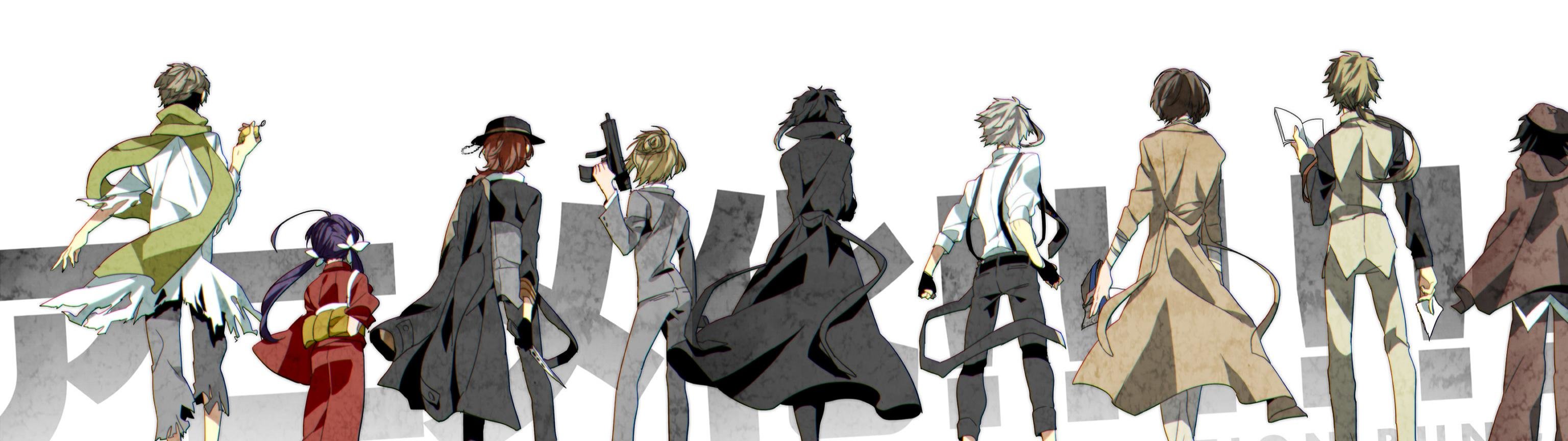 Download dual screen 3072x864 Bungou Stray Dogs (BSD) computer background ID:151526 for free