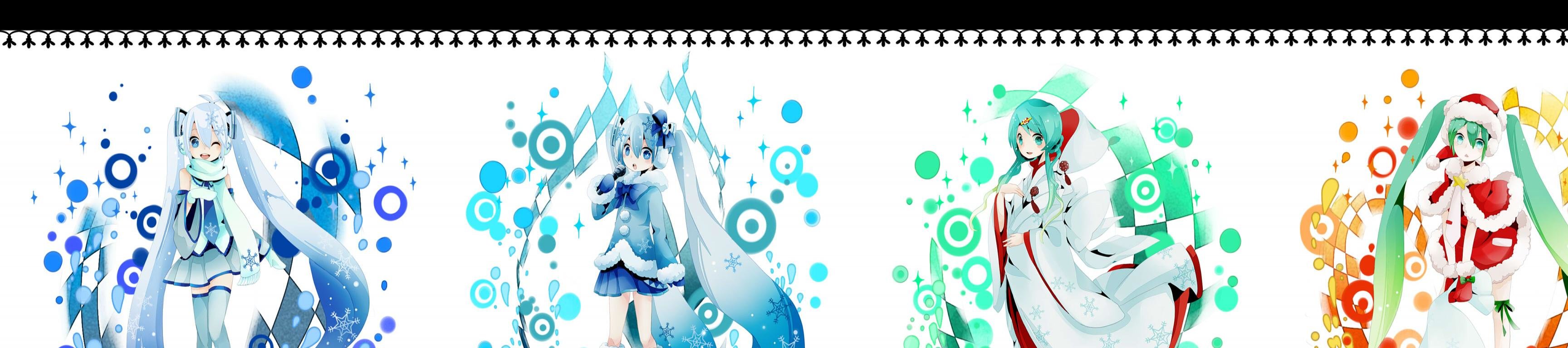 Free Hatsune Miku high quality background ID:5714 for triple screen 3456x768 PC