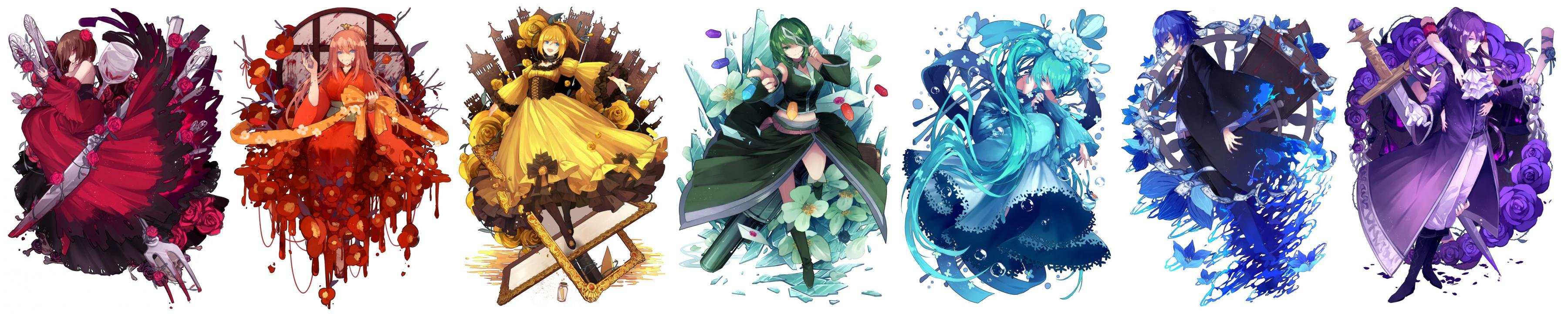 Download triple monitor 3600x720 Vocaloid desktop wallpaper ID:5563 for free