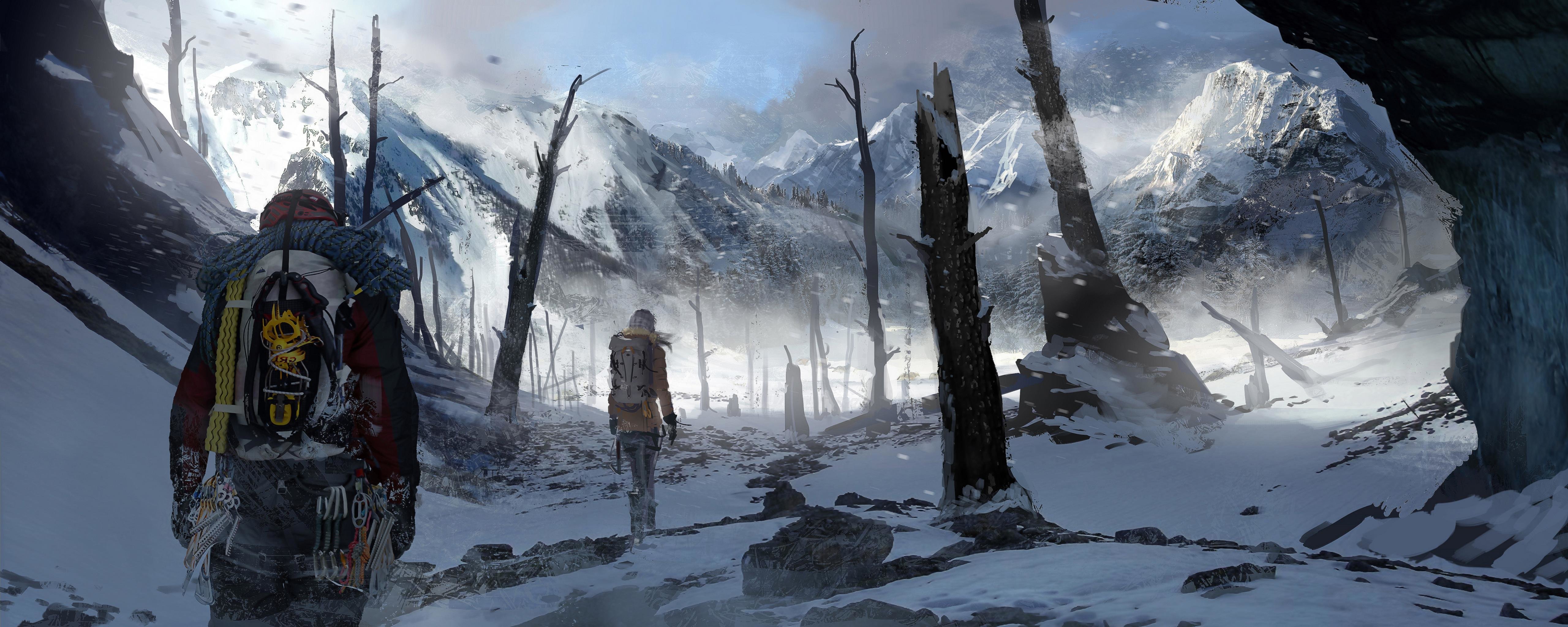 Download dual monitor 5120x2048 Rise Of The Tomb Raider desktop wallpaper ID:83994 for free
