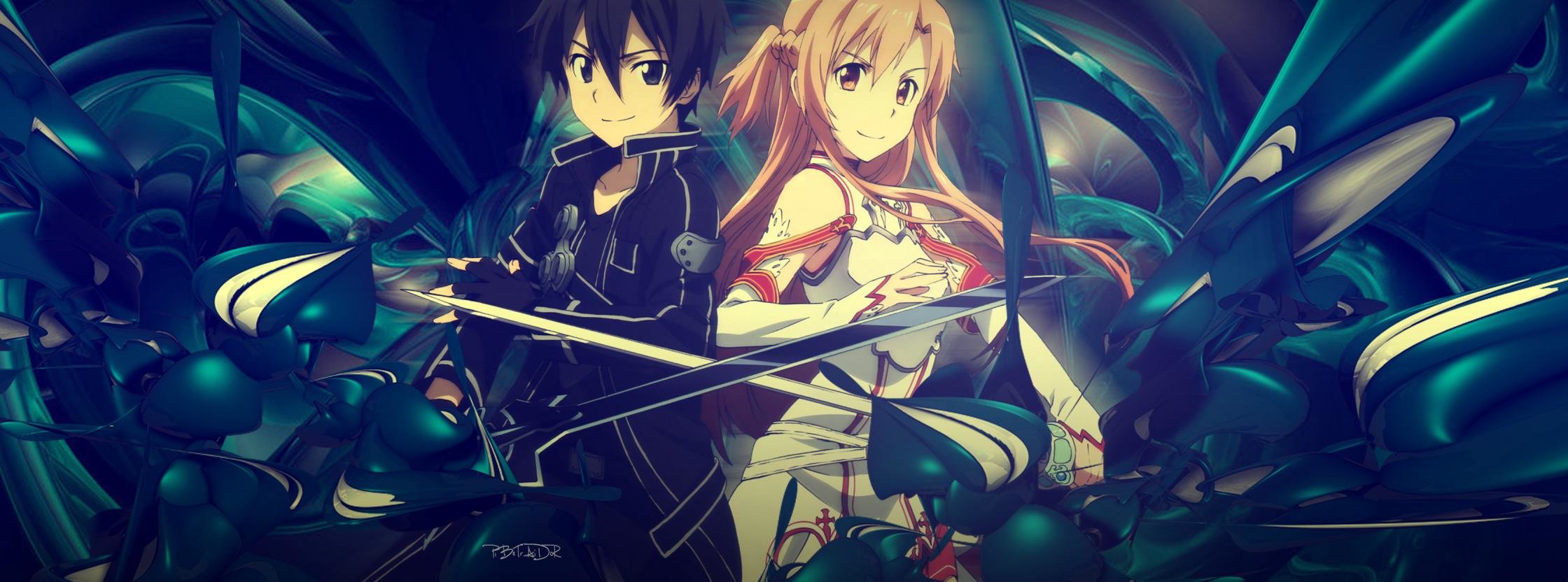 Best Sword Art Online (SAO) background ID:181720 for High Resolution dual screen 2240x832 PC