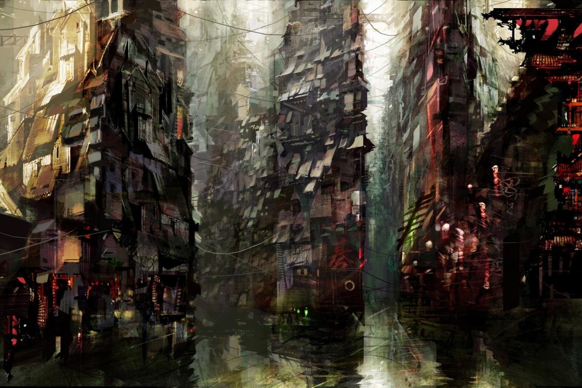 Free Anime city high quality background ID:118678 for hd 1152x768 PC