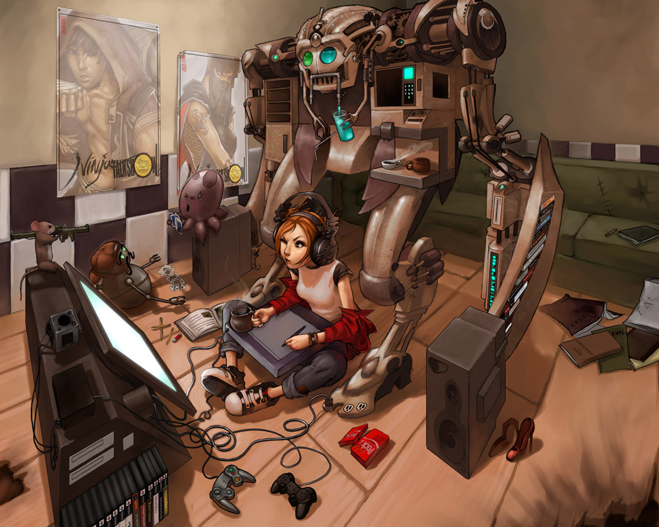 Download hd 1280x1024 Mech computer background ID:318998 for free