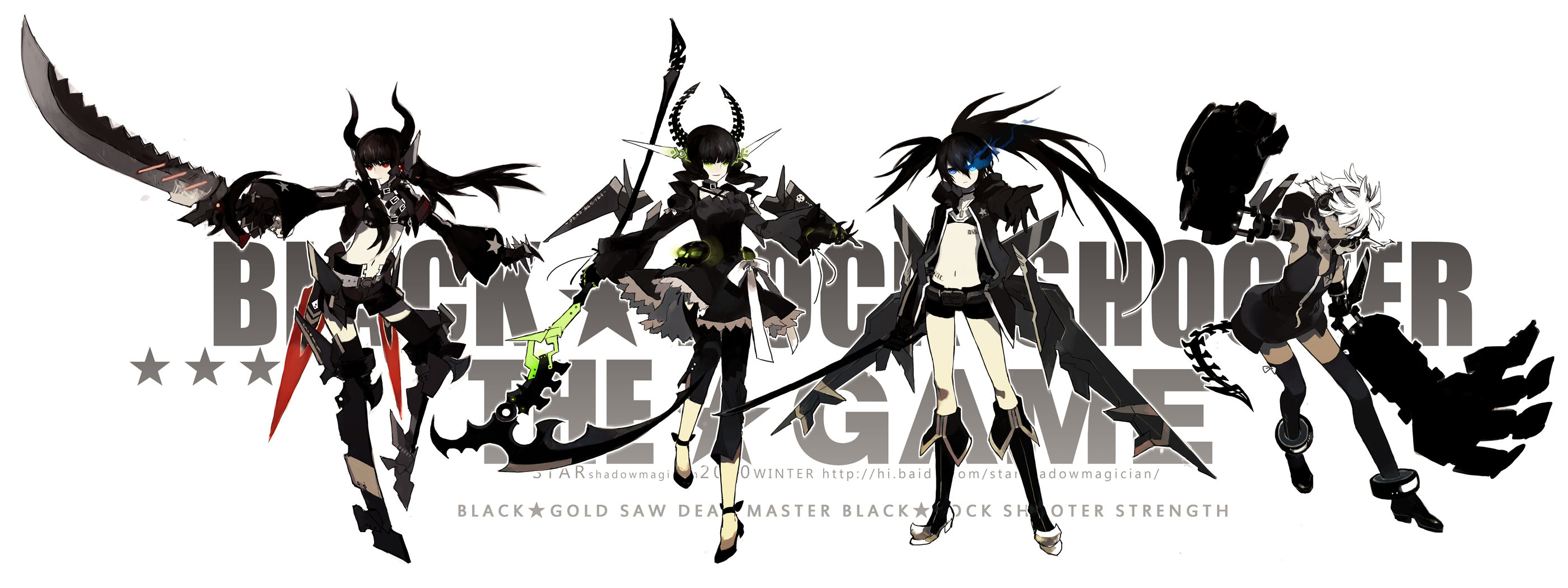 Awesome Dead Master (Black Rock Shooter) free background ID:454549 for dual screen 2800x1050 computer