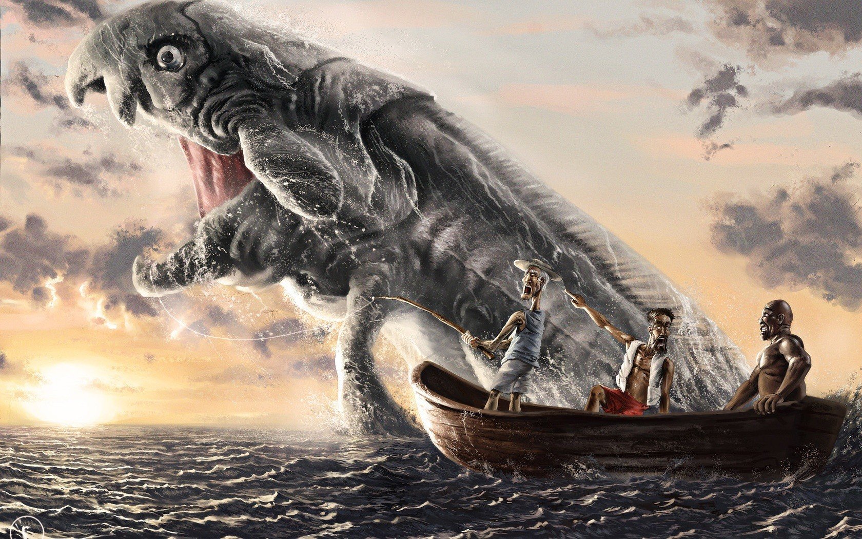 Free download Sea Monster background ID:373723 hd 1680x1050 for PC