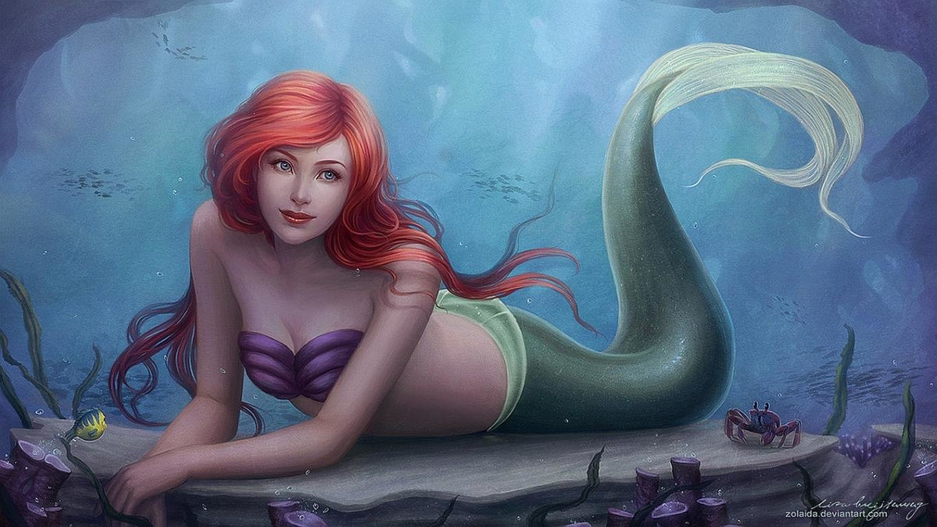 Download 1366x768 laptop Mermaid computer background ID:329394 for free