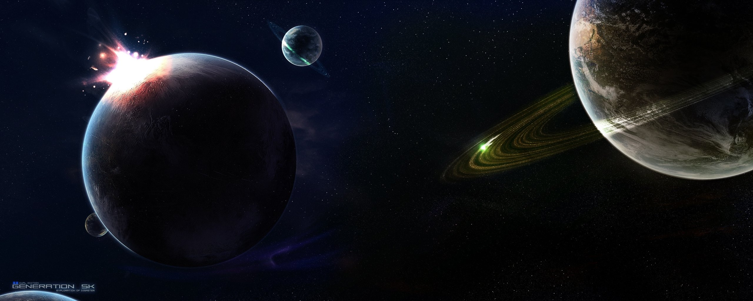 Download dual monitor 2569x1024 Planets PC wallpaper ID:152957 for free