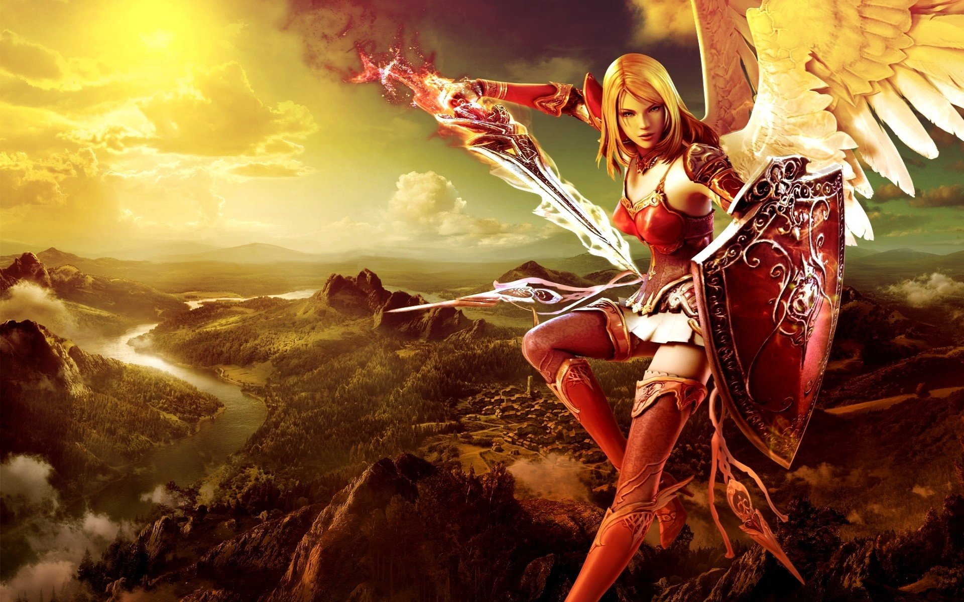Download hd 1920x1200 Angel Warrior PC wallpaper ID:352367 for free