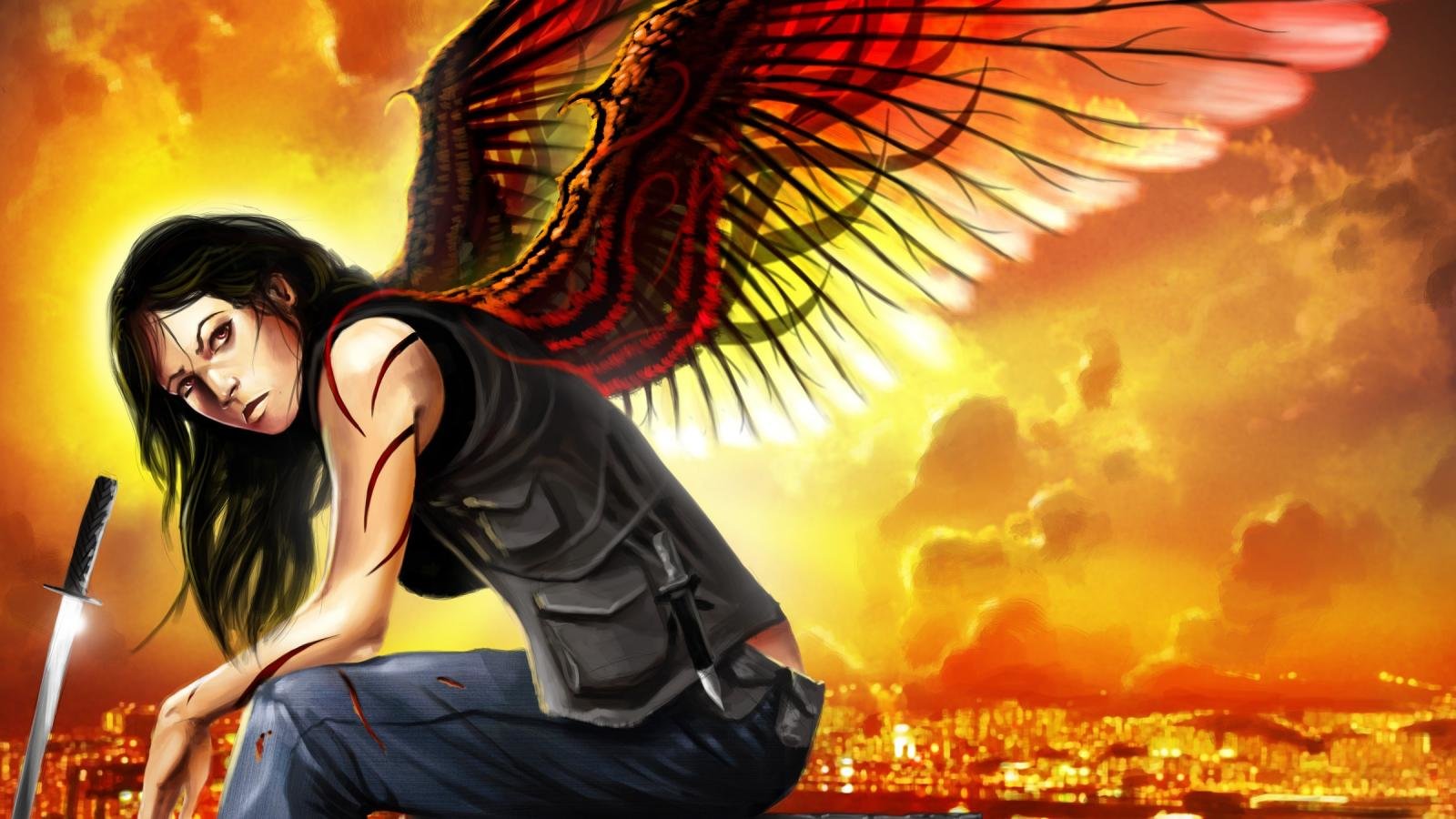 Awesome Angel Warrior free wallpaper ID:352239 for hd 1600x900 computer