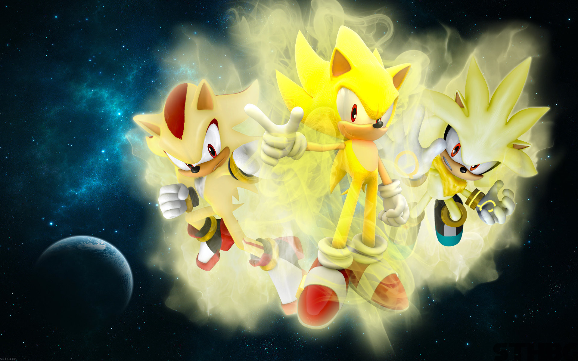 Download hd 1920x1200 Super Sonic desktop background ID:52023 for free