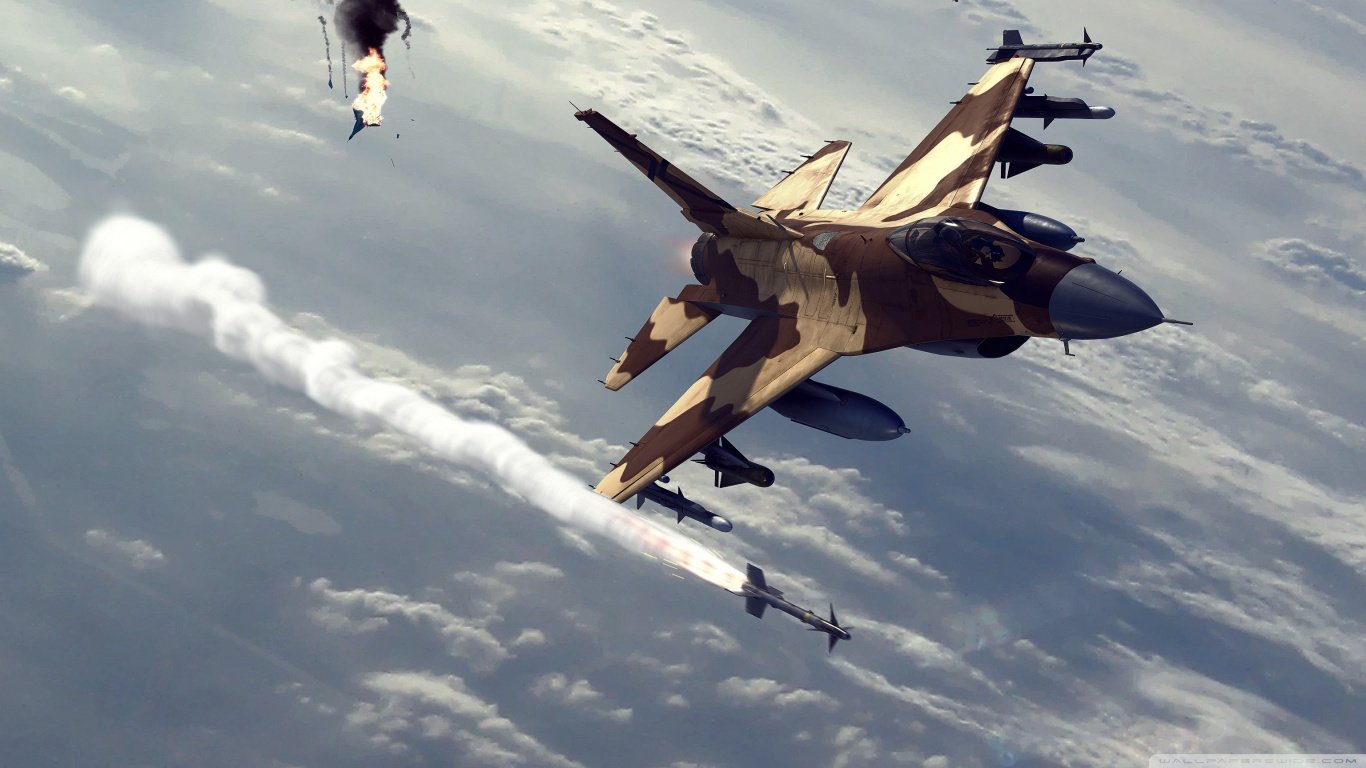 High resolution General Dynamics F-16 Fighting Falcon 1366x768 laptop wallpaper ID:175207 for PC