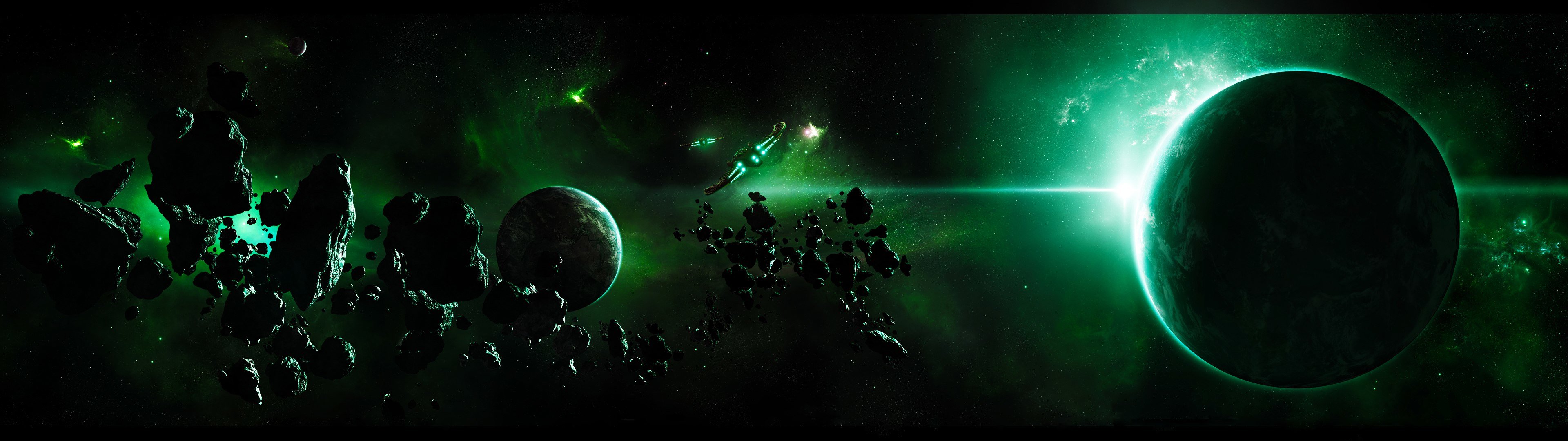 Download dual screen 3840x1080 Planets desktop background ID:153566 for free