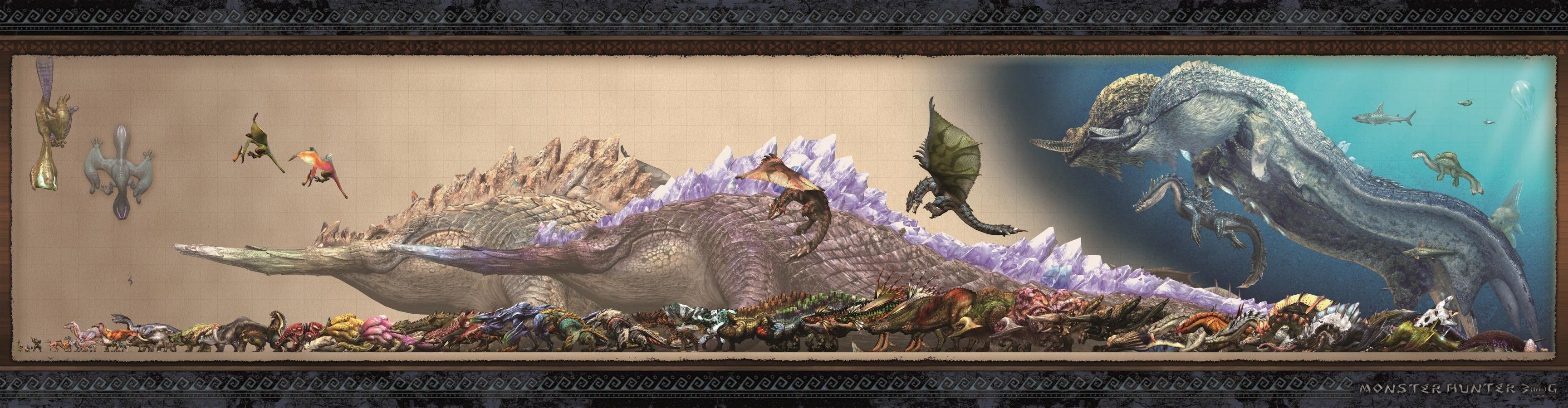 Best Monster Hunter wallpaper ID:294463 for High Resolution triple screen 3456x900 desktop