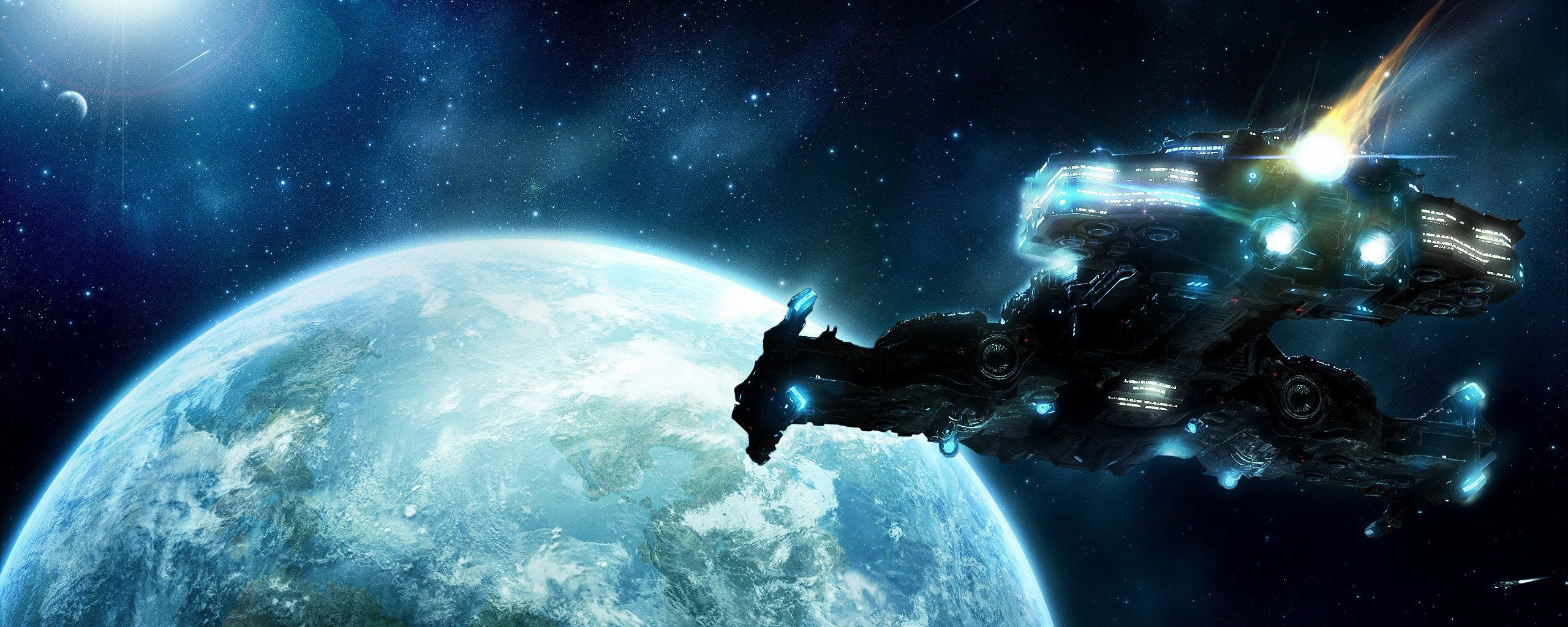 Free download Starcraft 2 wallpaper ID:277171 dual monitor 2569x1024 for PC