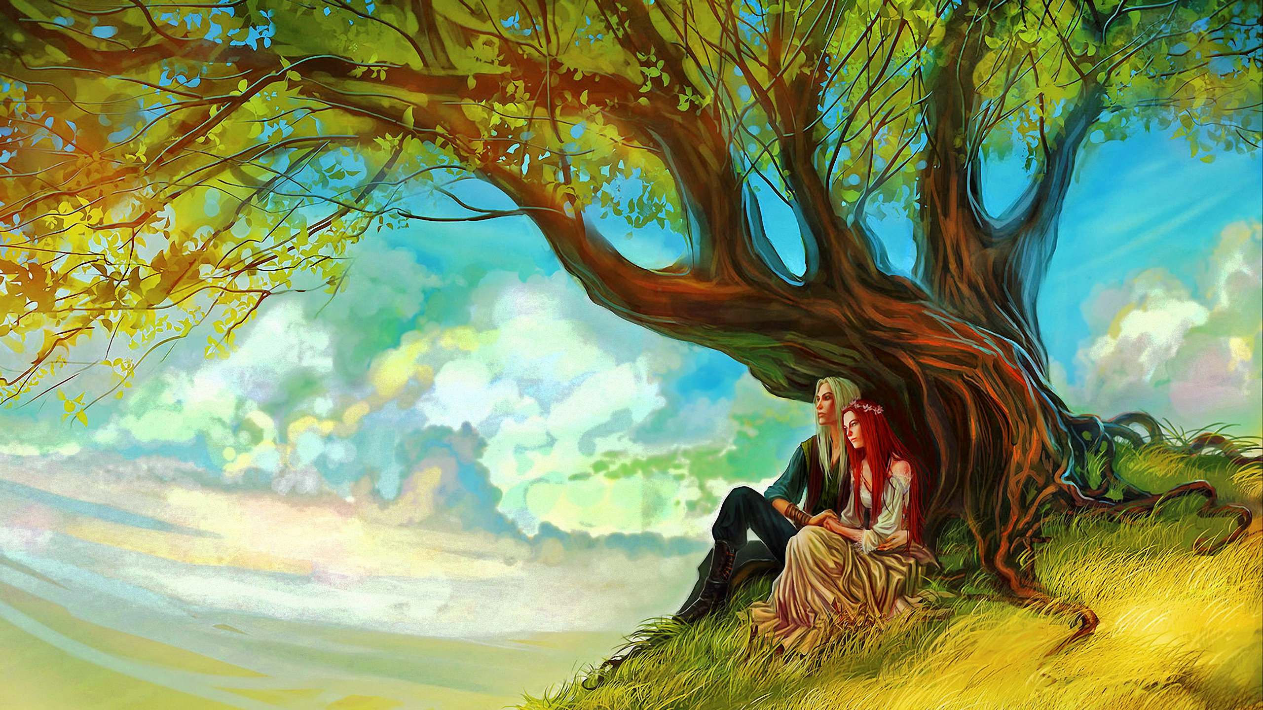 High resolution Fantasy love couple hd 2560x1440 background ID:305276 for PC