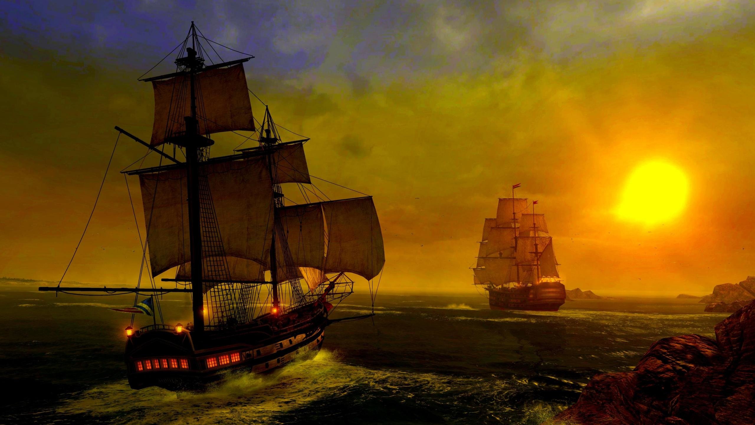 Free download Sailing Ship background ID:483770 hd 2560x1440 for desktop