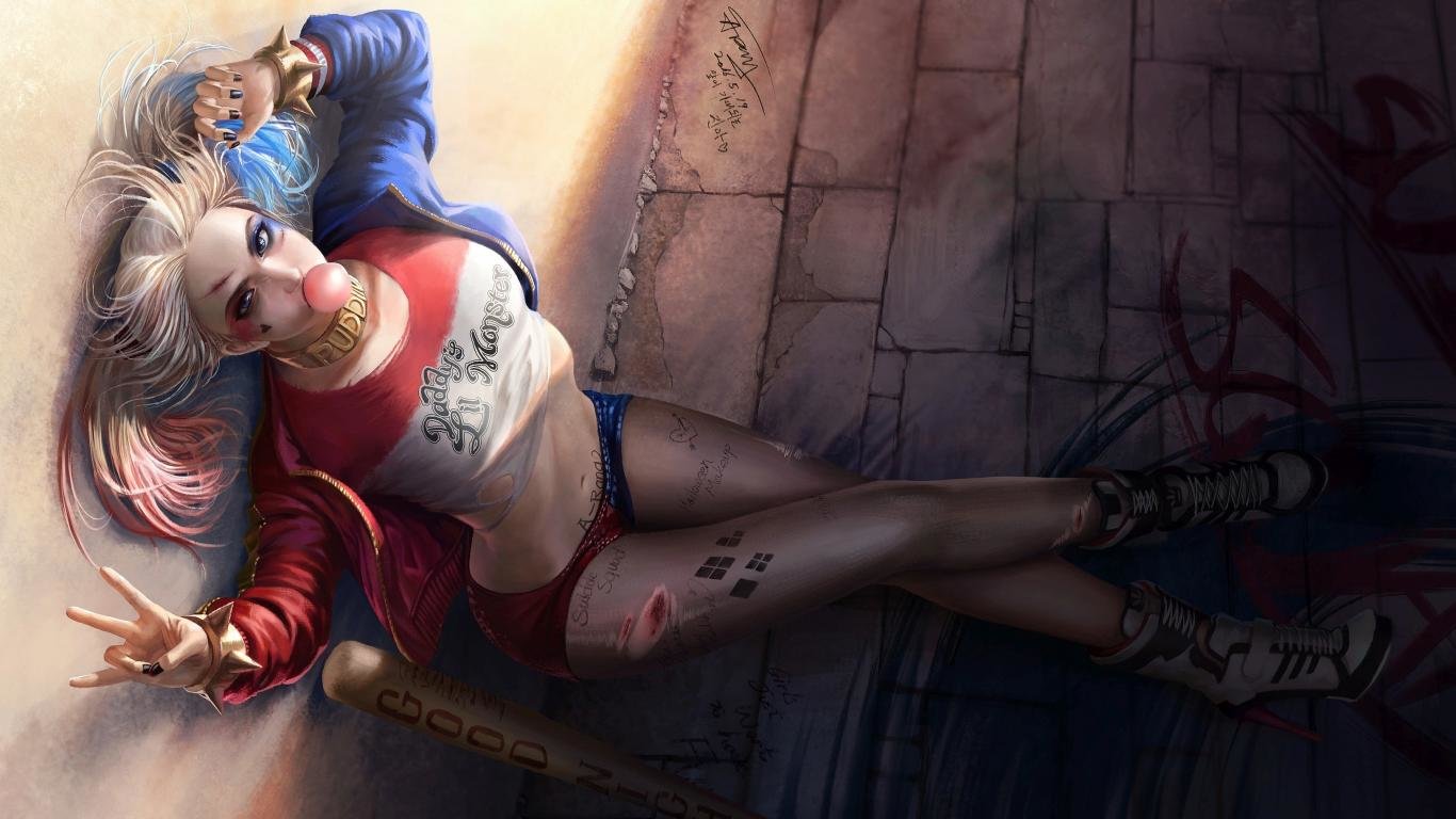 Best Harley Quinn wallpaper ID:240729 for High Resolution 1366x768 laptop PC