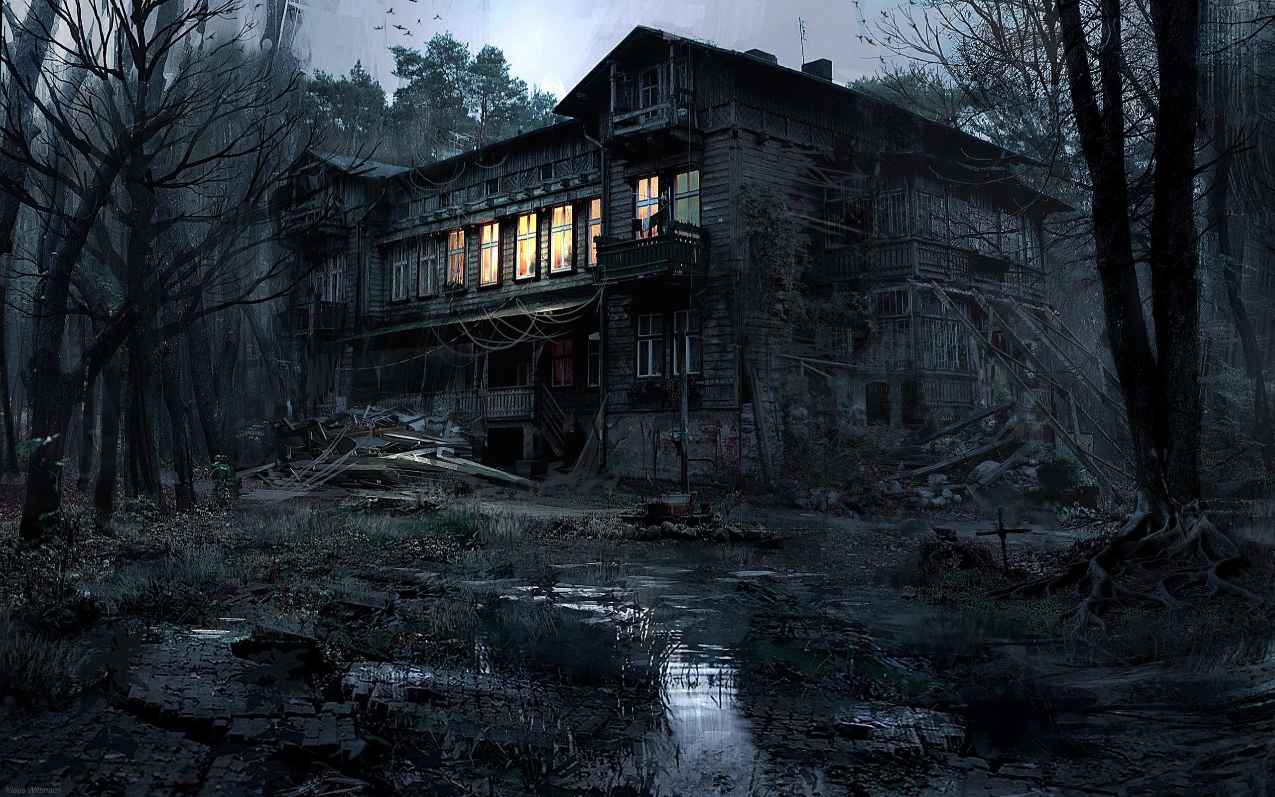 Awesome Monster dark house free background ID:57554 for hd 2560x1600 PC