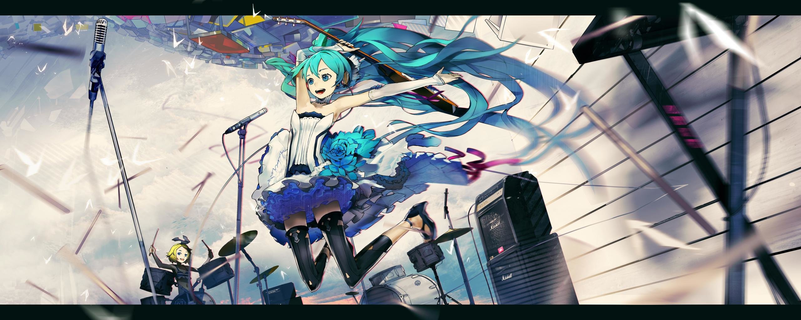 Free Vocaloid high quality background ID:5719 for dual screen 2560x1024 PC