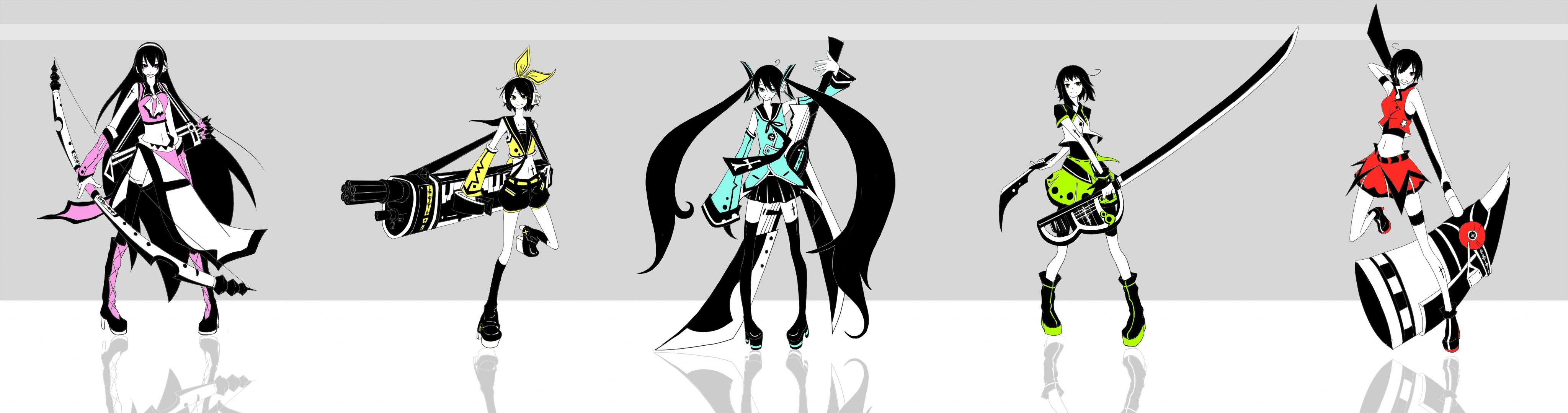 Free Vocaloid high quality background ID:4516 for dual monitor 4096x1080 PC