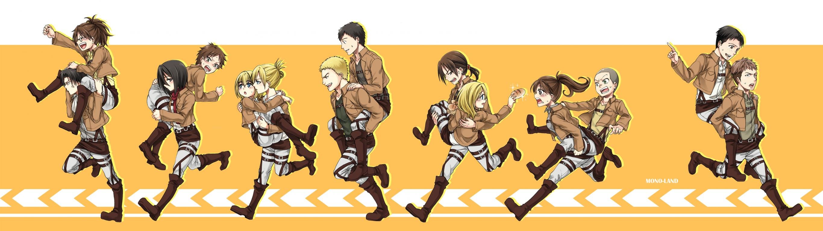 High resolution Attack On Titan dual monitor 2732x768 background ID:206898 for computer