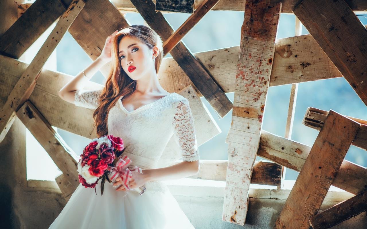 Best Bride in wedding dress wallpaper ID:465774 for High Resolution hd 1280x800 computer