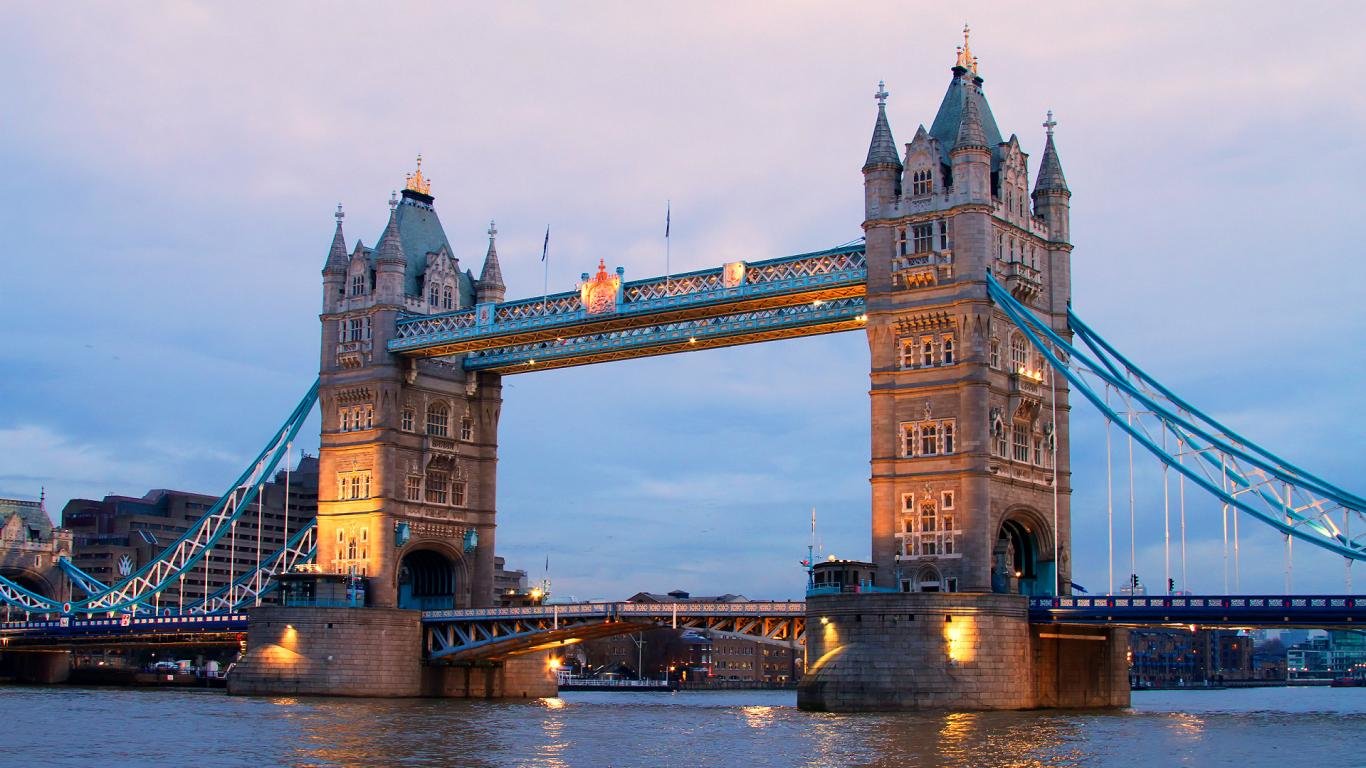 Download 1366x768 laptop Tower Bridge computer background ID:484269 for free