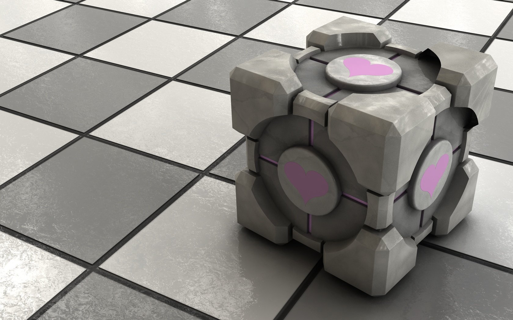 Download hd 1680x1050 Weighted Companion Cube computer wallpaper ID:166544 for free