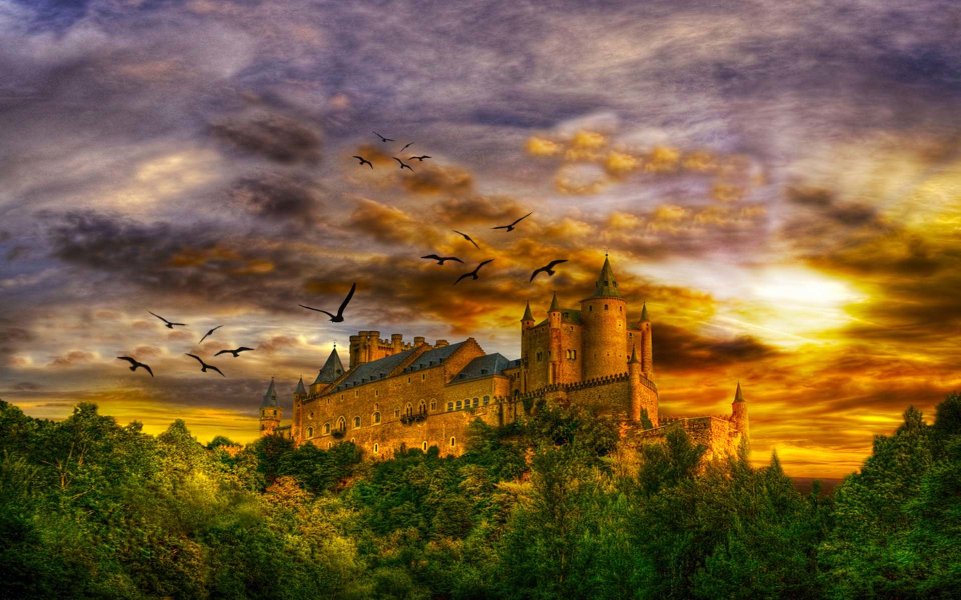 Download hd 1920x1200 Fantasy castle computer background ID:236335 for free