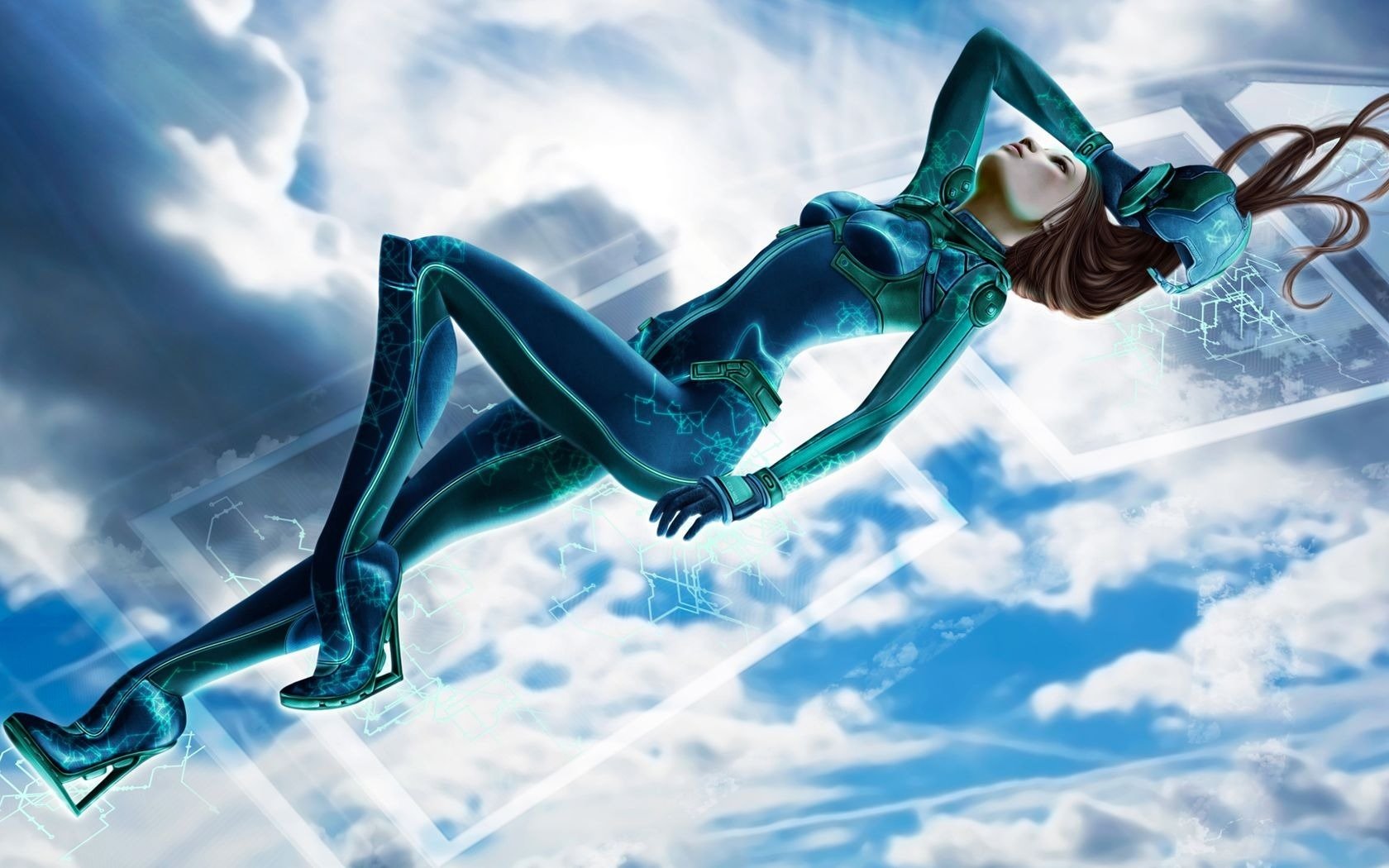 High resolution Space girl hd 1680x1050 background ID:71709 for PC
