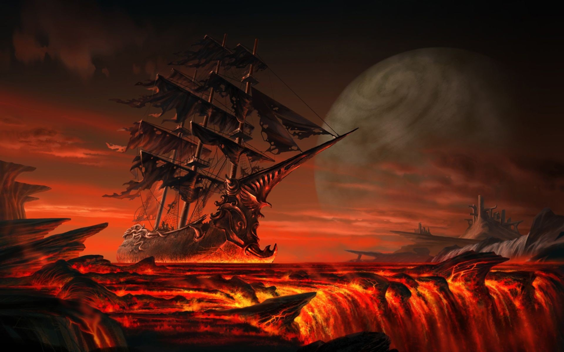Free Fantasy ship high quality background ID:194705 for hd 1920x1200 computer