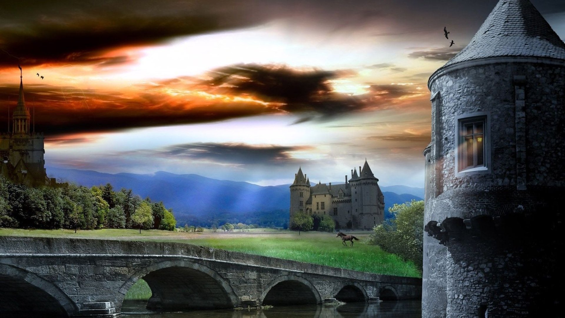 Free Fantasy castle high quality background ID:236519 for hd 1920x1080 PC