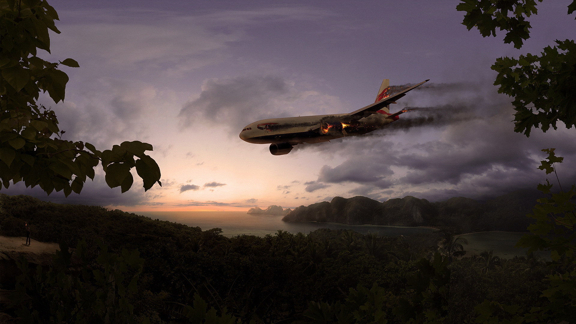 Видеть крушение. Авиакатастрофа арт. Горящий самолет в джунглях. Упавший самолет арт.