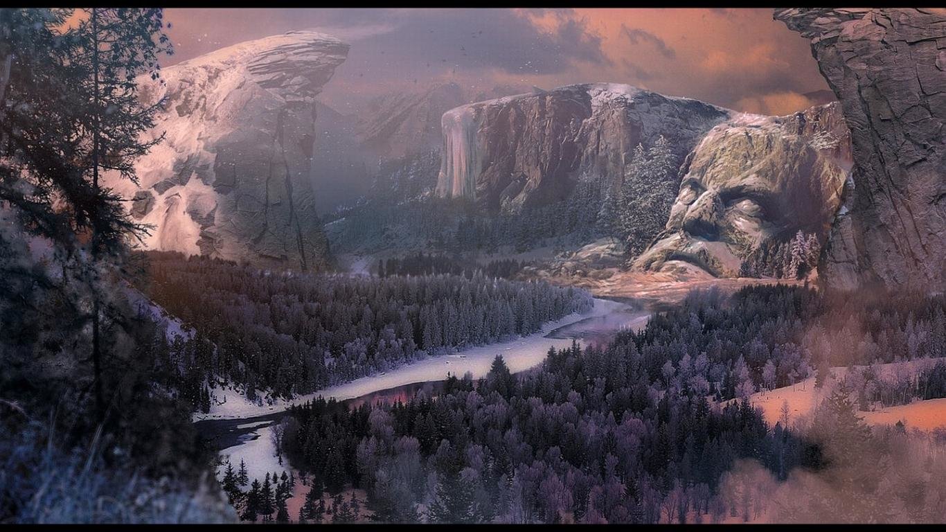 Awesome Fantasy landscape free wallpaper ID:143373 for 1366x768 laptop desktop