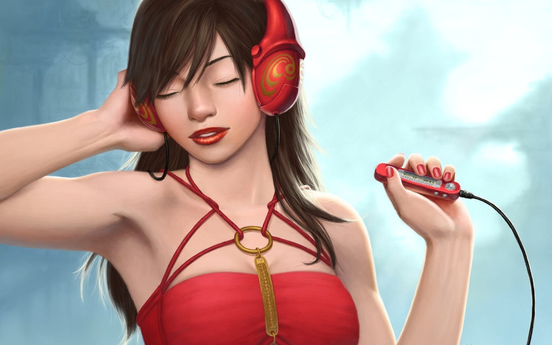Free download Music girl background ID:124290 hd 1920x1200 for desktop