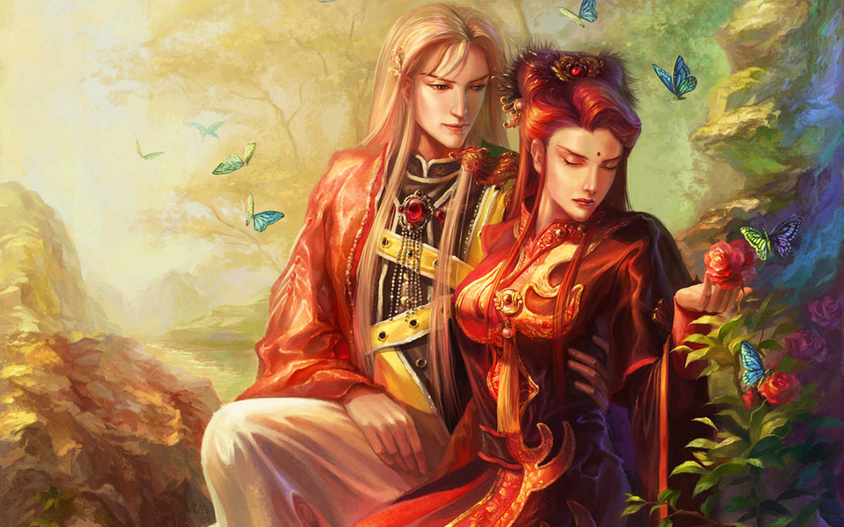 Download hd 1680x1050 Fantasy love couple computer background ID:305293 for free